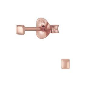 Tiny Square Rose Gold Stud Earrings